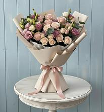 Букет цветов из:  Розы и Лизиантусы в Заозерном