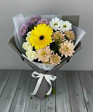 Букет цветов из:  Розы, Герберы и Хризантемы в Заозерном