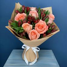 Букет цветов из:  Розы и Альстромерии в Заозерном