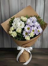 Букет цветов из:  Хризантемы и Розы в Заозерном