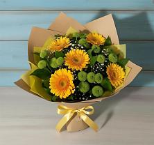 Букет цветов из:  Герберы и Хризантемы в Заозерном
