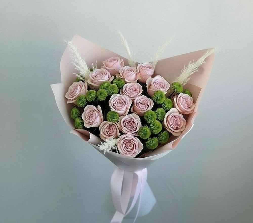 Букет цветов из: Розы и Хризантемы в Заозерном