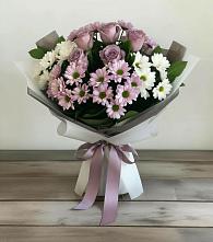 Букет цветов из:  Хризантемы и Розы в Заозерном