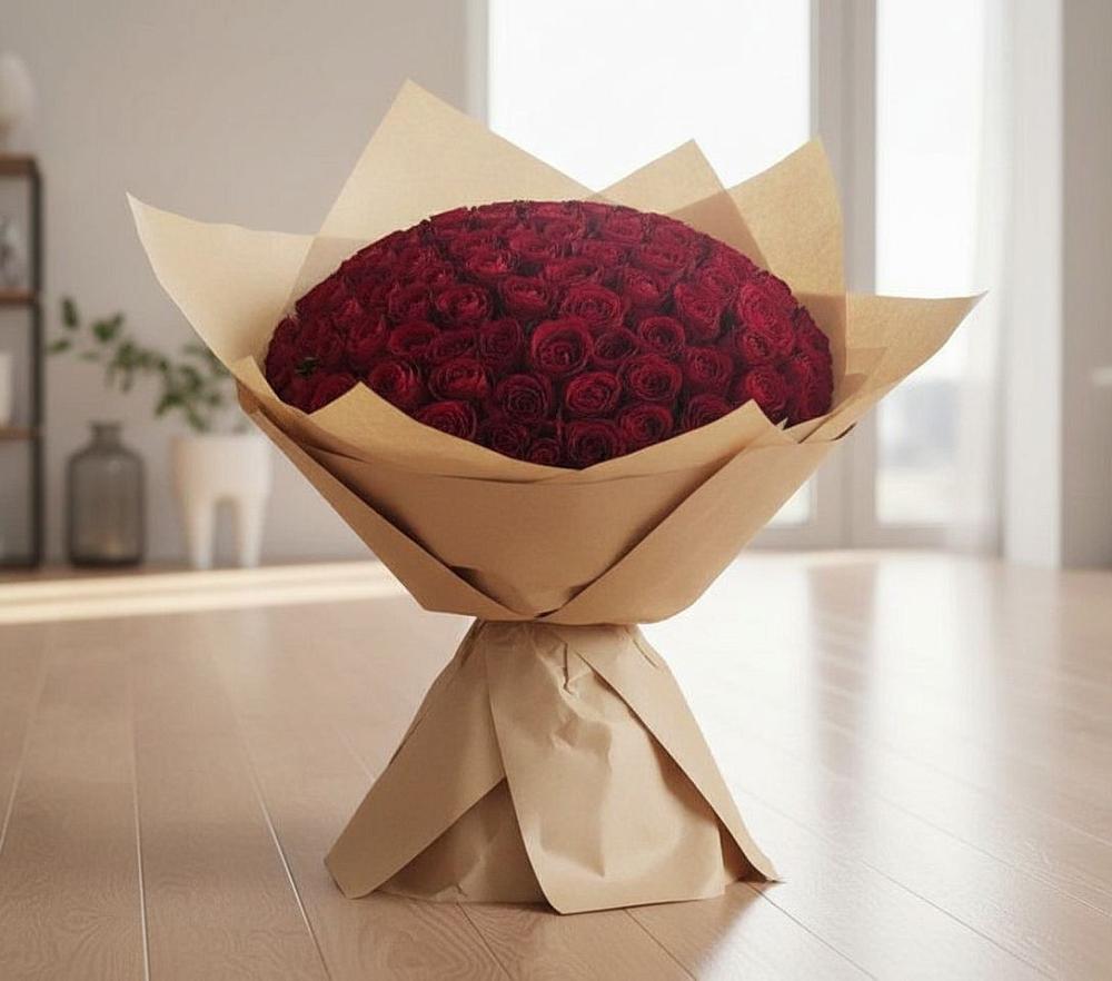 Букет 101 Красная роза в Заозерном