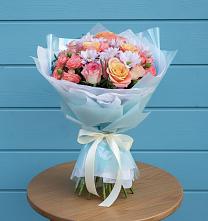 Букет цветов из:  Хризантемы и Розы в Заозерном