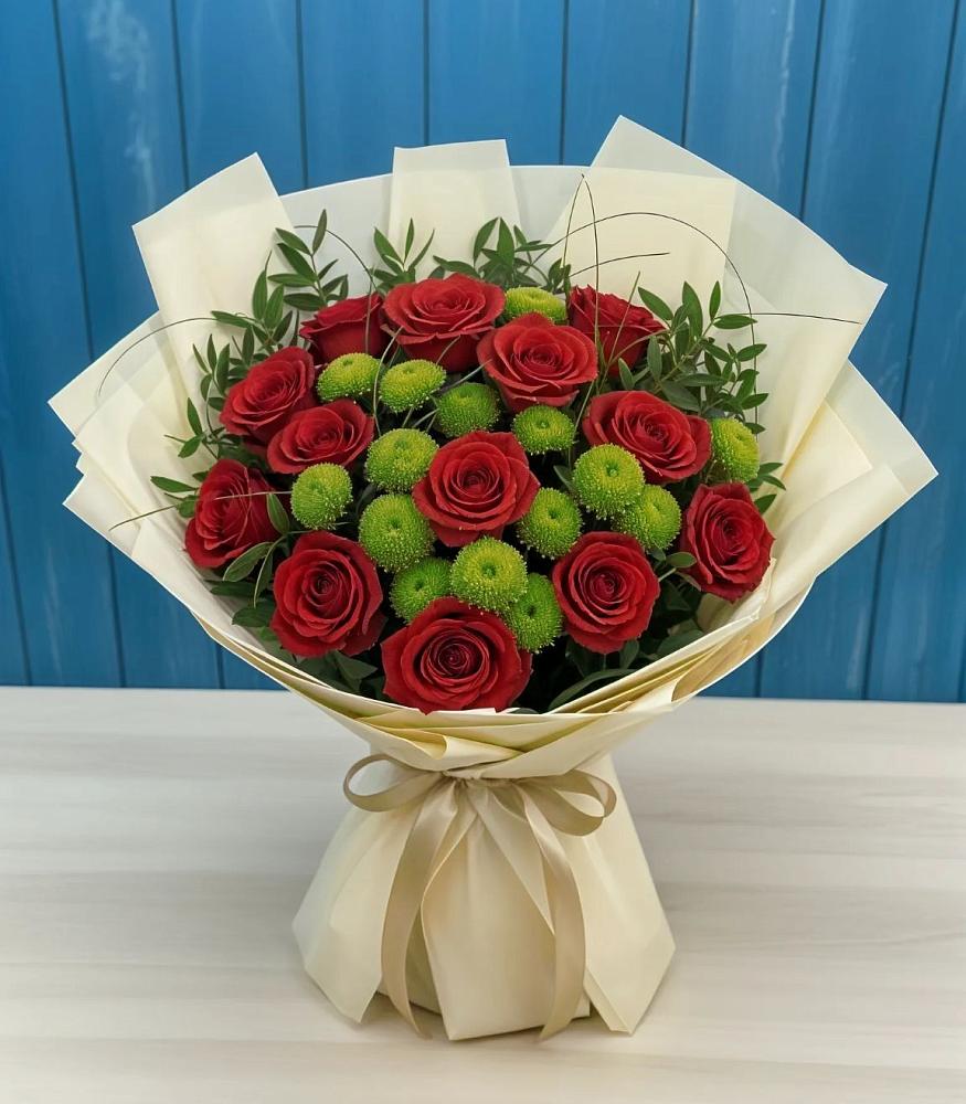 Букет цветов из: Розы и Хризантемы в Заозерном