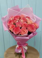 Букет 15 Розовых роз Равель в Заозерном