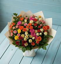 Букет Микс из разноцветных кустовых роз #REPLACE_PRED# Заозерном